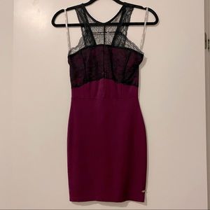 Guess mini dress with lace overlay